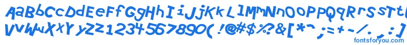 Hypewri4-Schriftart – Blaue Schriften auf weißem Hintergrund