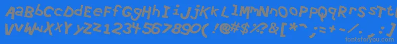 Hypewri4-Schriftart – Graue Schriften auf blauem Hintergrund
