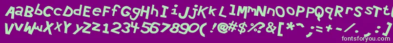 Hypewri4 Font – Green Fonts on Purple Background