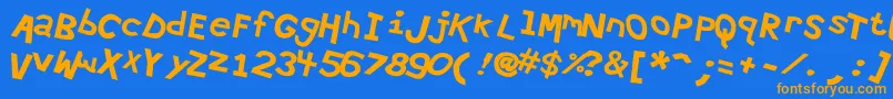 Hypewri4 Font – Orange Fonts on Blue Background