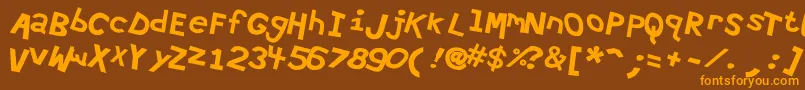 Hypewri4 Font – Orange Fonts on Brown Background