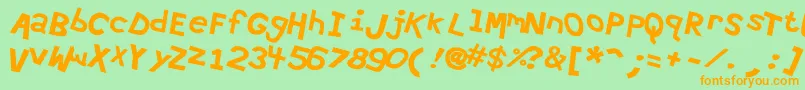 Hypewri4 Font – Orange Fonts on Green Background
