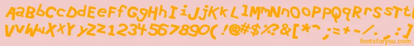 Hypewri4-Schriftart – Orangefarbene Schriften auf rosa Hintergrund