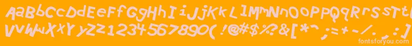 Hypewri4-Schriftart – Rosa Schriften auf orangefarbenem Hintergrund