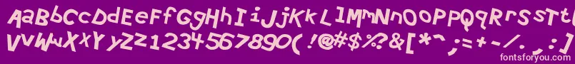 Hypewri4-Schriftart – Rosa Schriften auf violettem Hintergrund