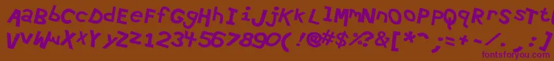 Hypewri4-Schriftart – Violette Schriften auf braunem Hintergrund
