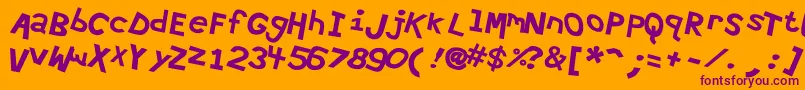 Hypewri4-Schriftart – Violette Schriften auf orangefarbenem Hintergrund