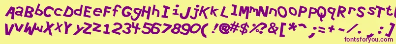 Hypewri4 Font – Purple Fonts on Yellow Background