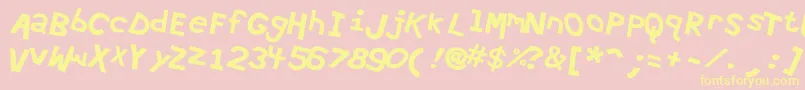 Hypewri4 Font – Yellow Fonts on Pink Background