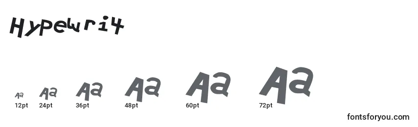 Hypewri4 Font Sizes