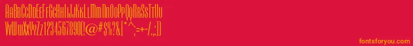 Camertonfc-Schriftart – Orangefarbene Schriften auf rotem Hintergrund