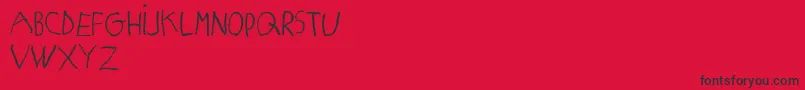 MatildasGradeSchoolHandDemoPrint Font – Black Fonts on Red Background
