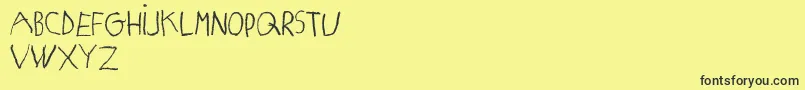 MatildasGradeSchoolHandDemoPrint Font – Black Fonts on Yellow Background
