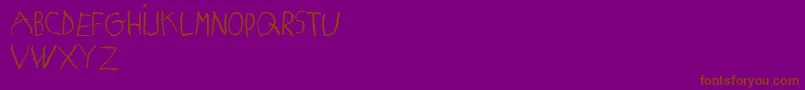 MatildasGradeSchoolHandDemoPrint Font – Brown Fonts on Purple Background