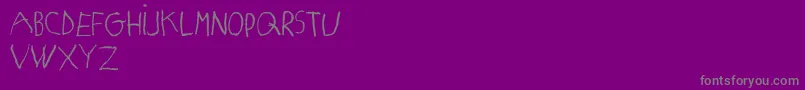 MatildasGradeSchoolHandDemoPrint Font – Gray Fonts on Purple Background
