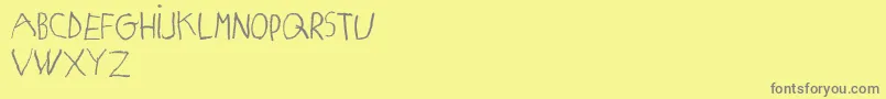 MatildasGradeSchoolHandDemoPrint Font – Gray Fonts on Yellow Background