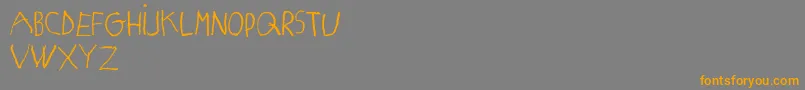 MatildasGradeSchoolHandDemoPrint Font – Orange Fonts on Gray Background