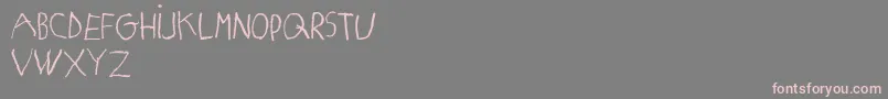 MatildasGradeSchoolHandDemoPrint Font – Pink Fonts on Gray Background