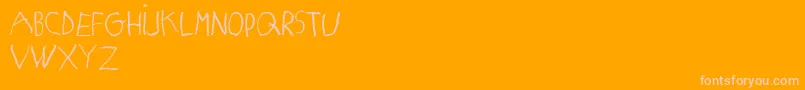 MatildasGradeSchoolHandDemoPrint Font – Pink Fonts on Orange Background