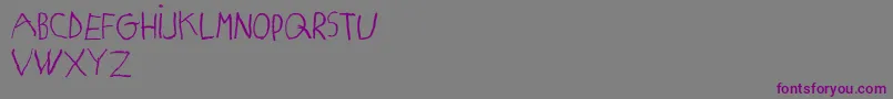 MatildasGradeSchoolHandDemoPrint Font – Purple Fonts on Gray Background