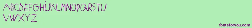fuente MatildasGradeSchoolHandDemoPrint – Fuentes Moradas Sobre Fondo Verde