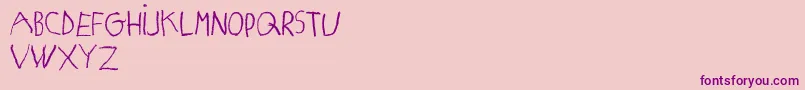 MatildasGradeSchoolHandDemoPrint Font – Purple Fonts on Pink Background