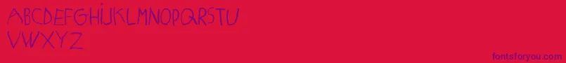 fuente MatildasGradeSchoolHandDemoPrint – Fuentes Moradas Sobre Fondo Rojo