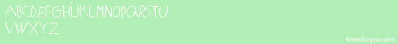 Police MatildasGradeSchoolHandDemoPrint – polices blanches sur fond vert