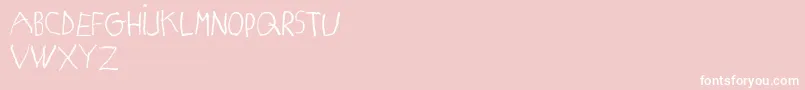 MatildasGradeSchoolHandDemoPrint Font – White Fonts on Pink Background