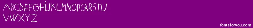 MatildasGradeSchoolHandDemoPrint Font – White Fonts on Purple Background