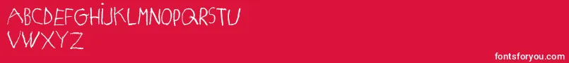 MatildasGradeSchoolHandDemoPrint-Schriftart – Weiße Schriften auf rotem Hintergrund