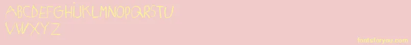 MatildasGradeSchoolHandDemoPrint Font – Yellow Fonts on Pink Background