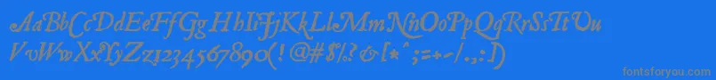 フォントJancieni – 青い背景に灰色の文字