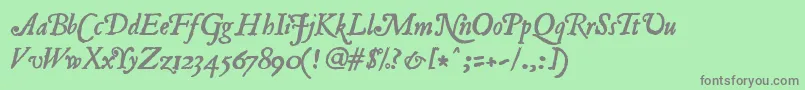 Jancieni Font – Gray Fonts on Green Background