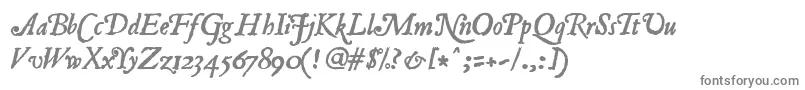 Jancieni-fontti – harmaat kirjasimet valkoisella taustalla