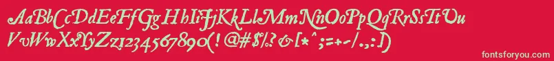 Jancieni Font – Green Fonts on Red Background