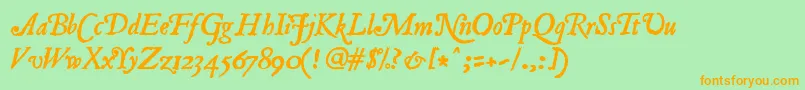 Jancieni Font – Orange Fonts on Green Background