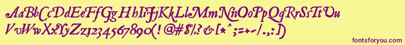 Jancieni Font – Purple Fonts on Yellow Background