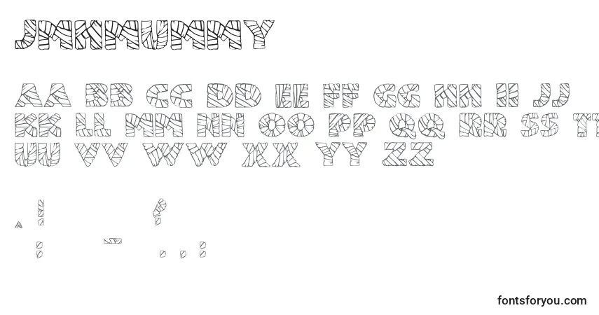 JmhMummy-fontti – aakkoset, numerot, erikoismerkit