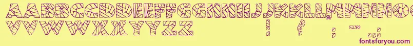 JmhMummy Font – Purple Fonts on Yellow Background