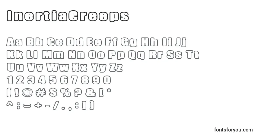 Schriftart InertiaCreeps – Alphabet, Zahlen, spezielle Symbole