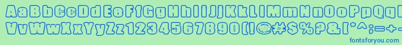 InertiaCreeps Font – Blue Fonts on Green Background