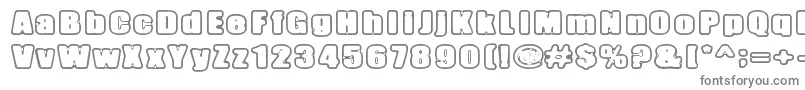 InertiaCreeps-fontti – harmaat kirjasimet valkoisella taustalla
