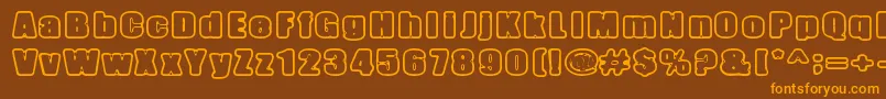 InertiaCreeps Font – Orange Fonts on Brown Background