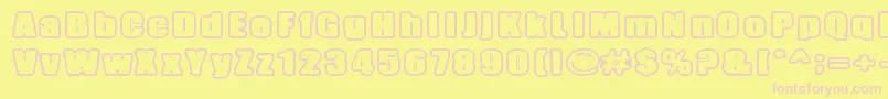 InertiaCreeps Font – Pink Fonts on Yellow Background