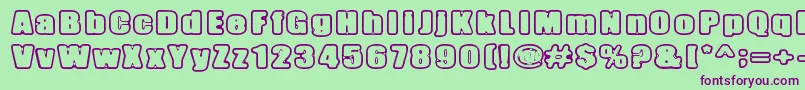 InertiaCreeps Font – Purple Fonts on Green Background