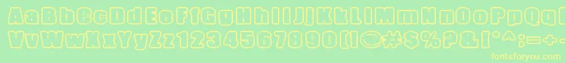 InertiaCreeps Font – Yellow Fonts on Green Background