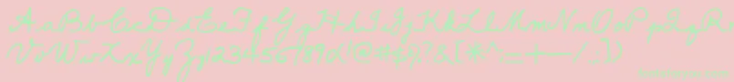 Popsies-Schriftart – Grüne Schriften auf rosa Hintergrund