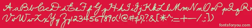 Popsies Font – Green Fonts on Red Background