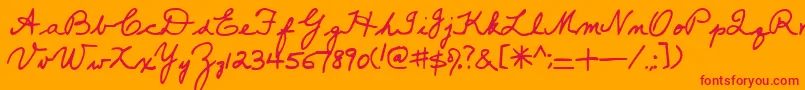Popsies Font – Red Fonts on Orange Background